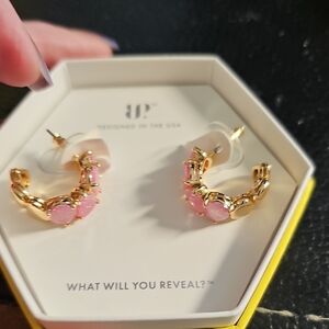 Chic Gold and Pink Earrings Bomb Party Youre Magic in a bottle